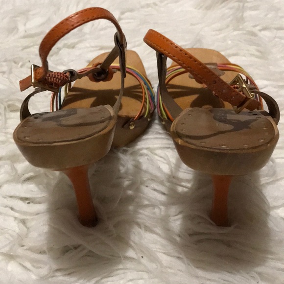 BCBG Girls Rainbow Strap Wooden Heels - Picture 3 of 6